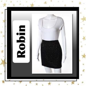 Robin Black Studded Mini Pencil Skirt Size 6